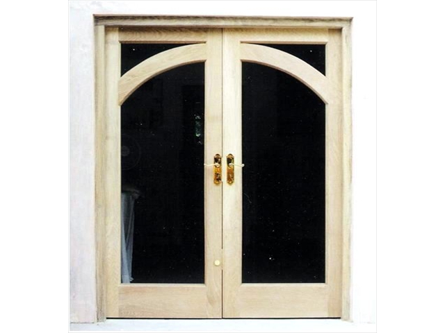 Oak Arched Glazed French Doors